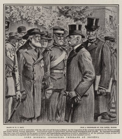 Lord Roberts inspeccionando veteranos en Bristol de William T. Maud